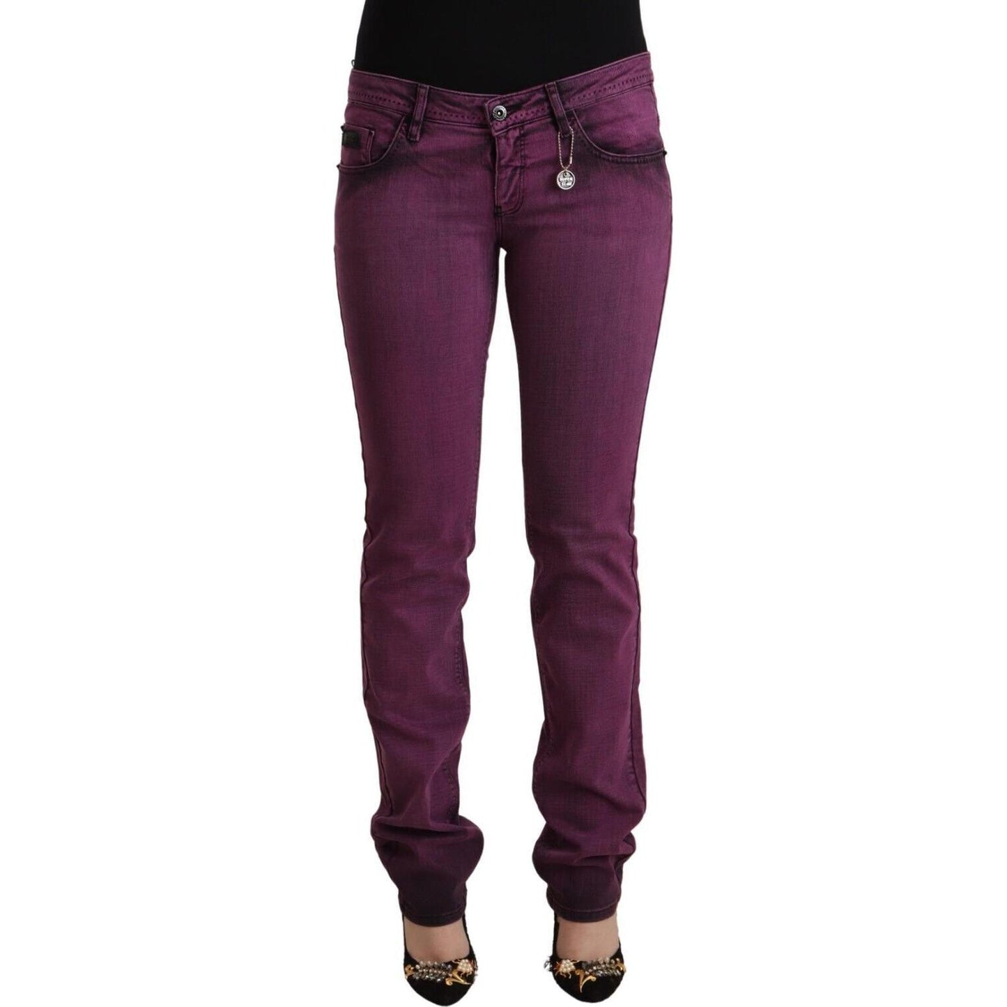 Costume National Elegant Purple Slim Fit Denim Jeans Costume National