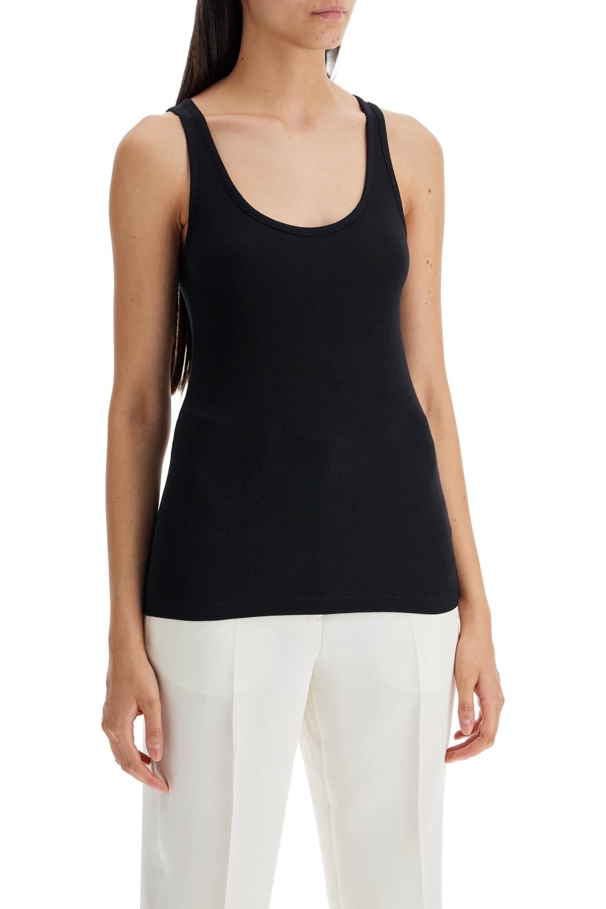 Toteme ribbed tank top with spaghetti Topwear Toteme