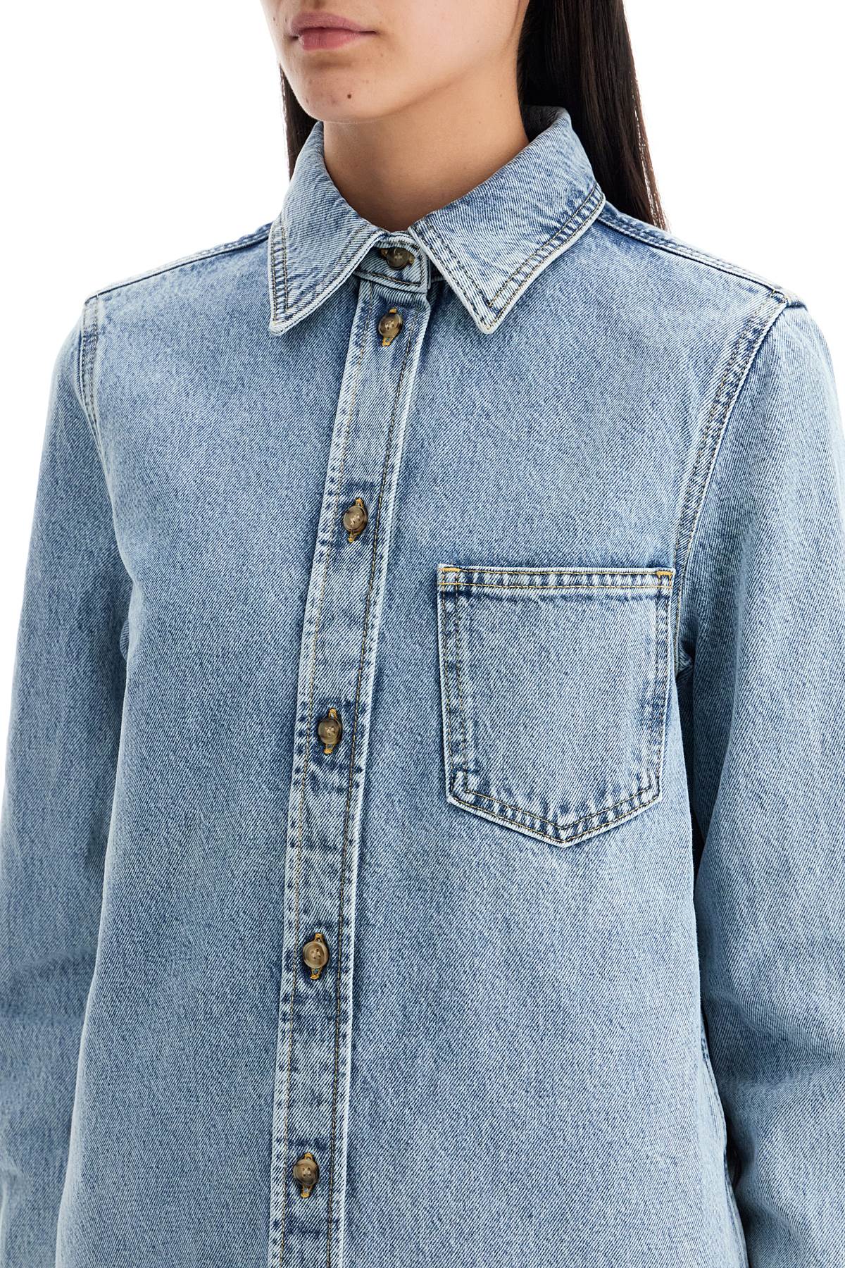 Toteme denim overshirt with pocket detail Jackets Toteme