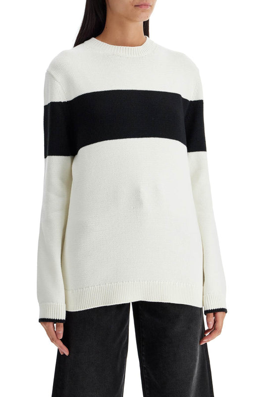 Toteme crewneck pullover with contrasting band Knitwear Toteme