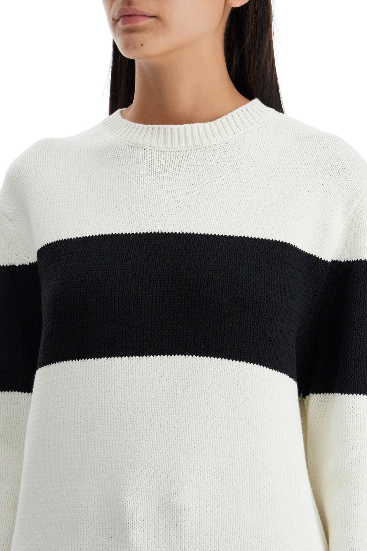 Toteme crewneck pullover with contrasting band Knitwear Toteme