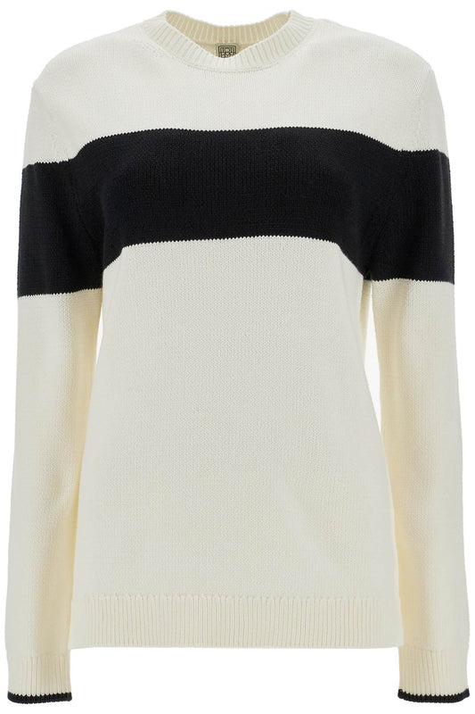 Toteme crewneck pullover with contrasting band Knitwear Toteme