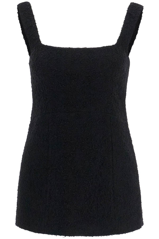 Toteme black boucle top without sleeves square neck Topwear Toteme