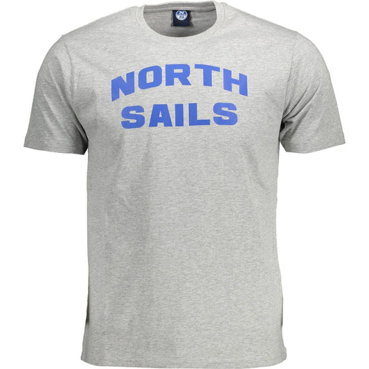 North Sails Gray Cotton Men T-Shirt North Sails