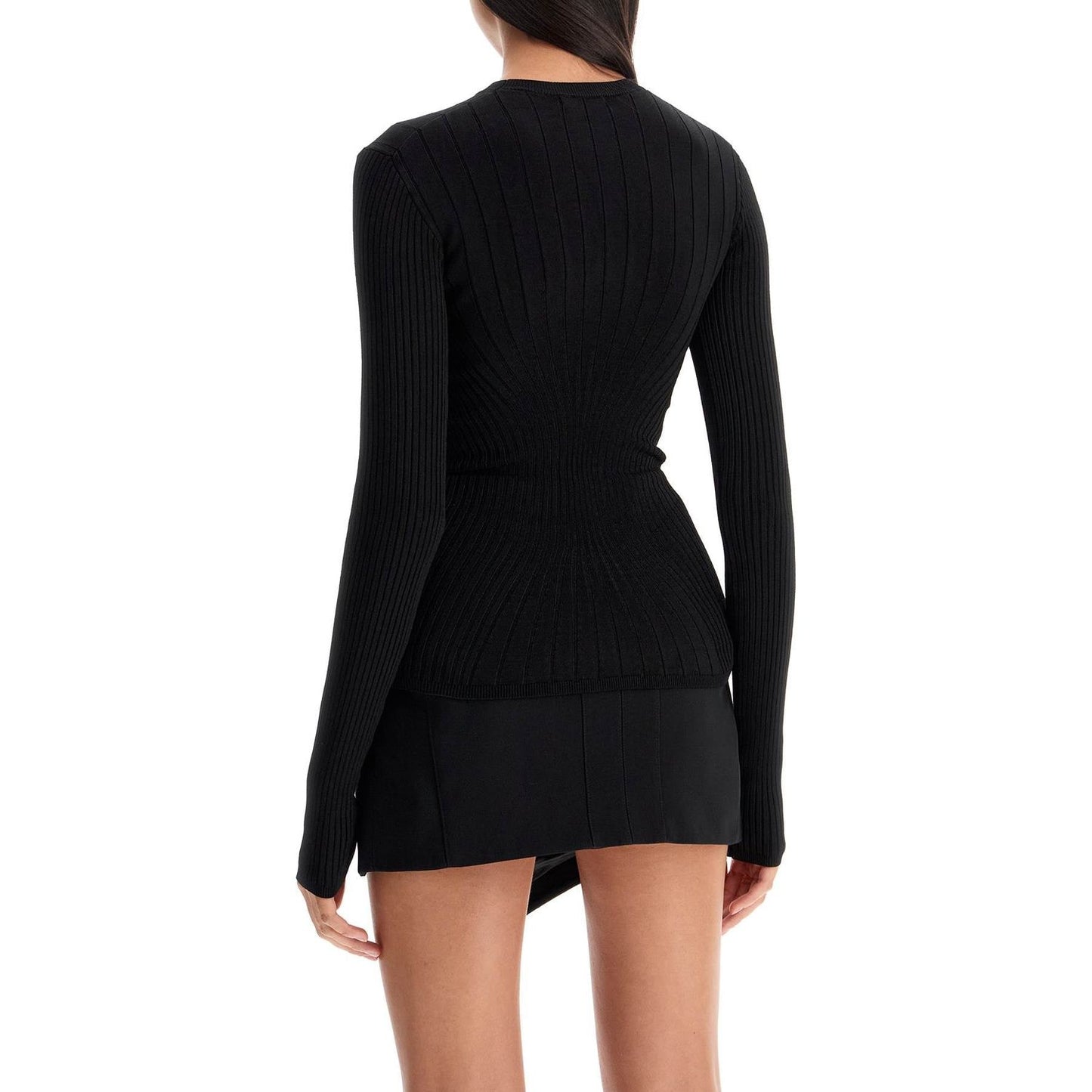 Mugler ribbed knit top with long sleeves Topwear Mugler