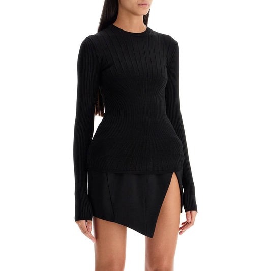 Mugler ribbed knit top with long sleeves Topwear Mugler