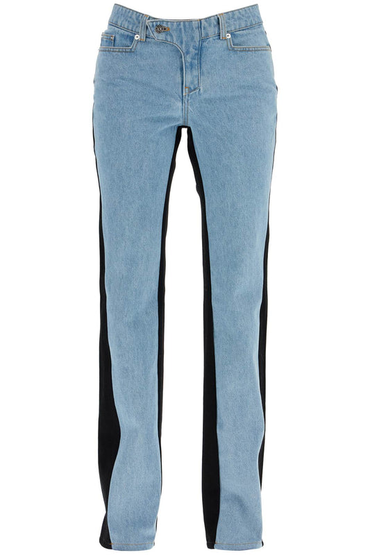 Mugler bicolor straight leg jeans with two Jeans Mugler