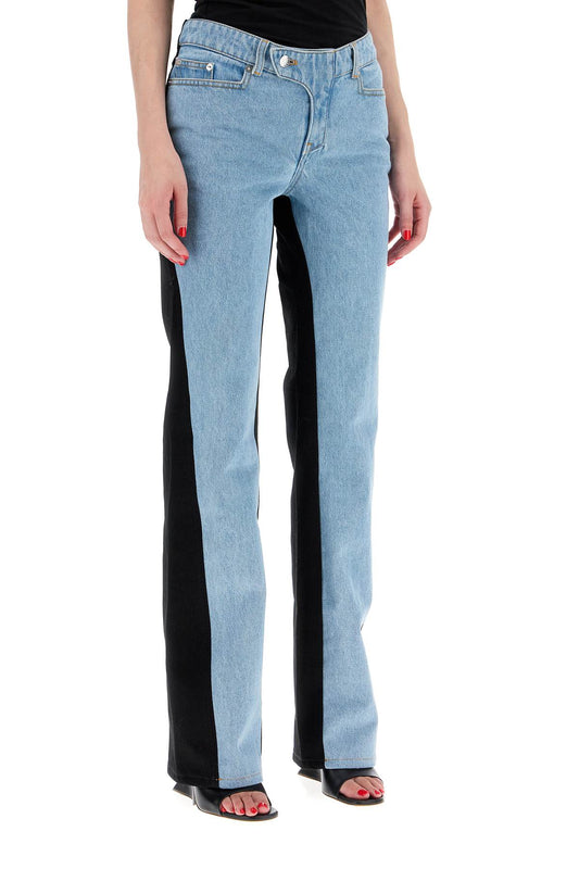 Mugler bicolor straight leg jeans with two Jeans Mugler