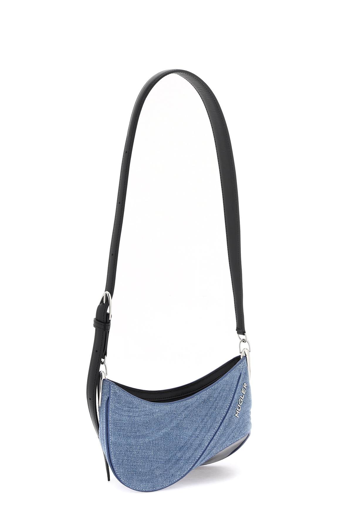 Mugler small denim spiral curve 01 shoulder bag Handbag Mugler