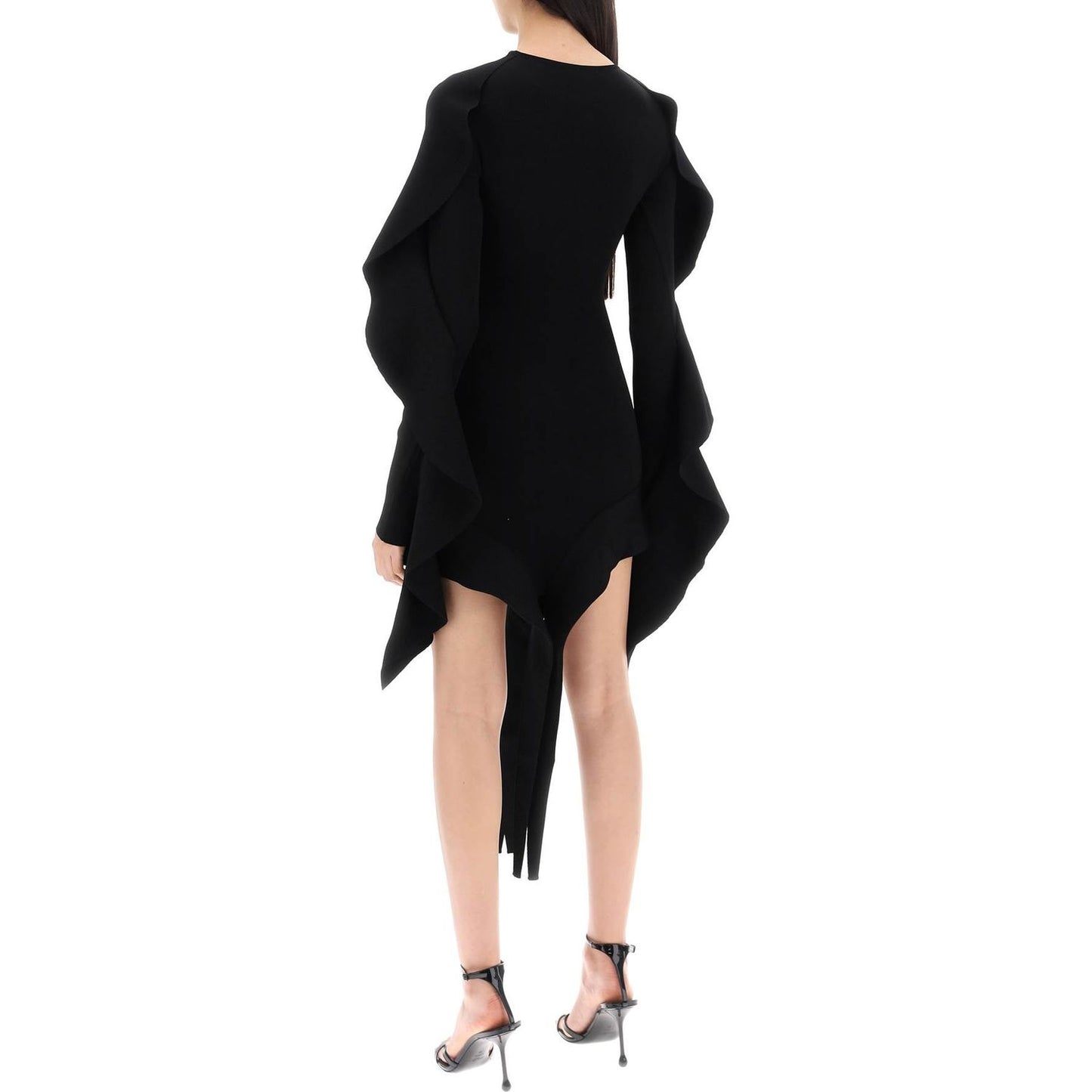 Mugler asymmetric mini dress with ruffle details Dresses Mugler