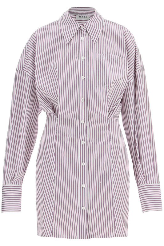 The Attico white and purple striped mini shirt dress Dresses The Attico