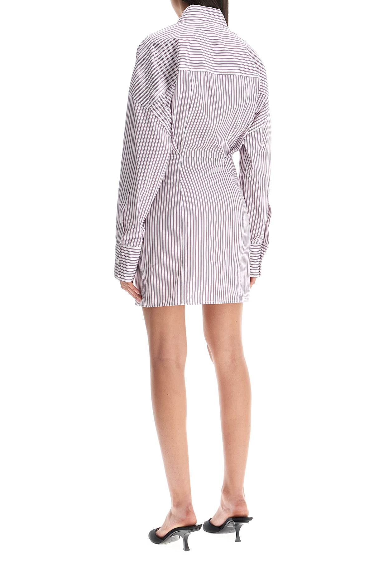 The Attico white and purple striped mini shirt dress Dresses The Attico