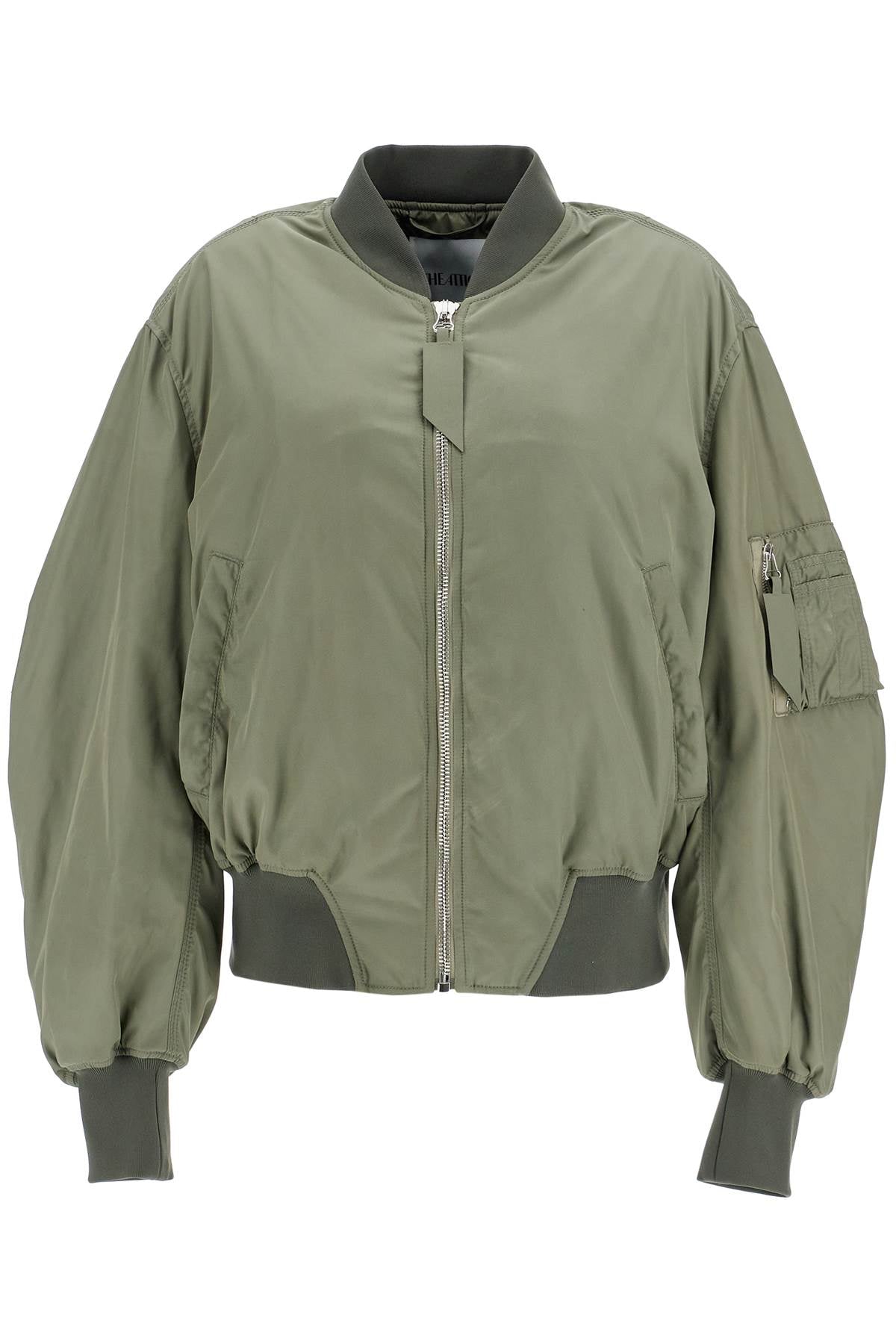 The Attico oversized bomber jacket with puff sleeves military green Jackets The Attico