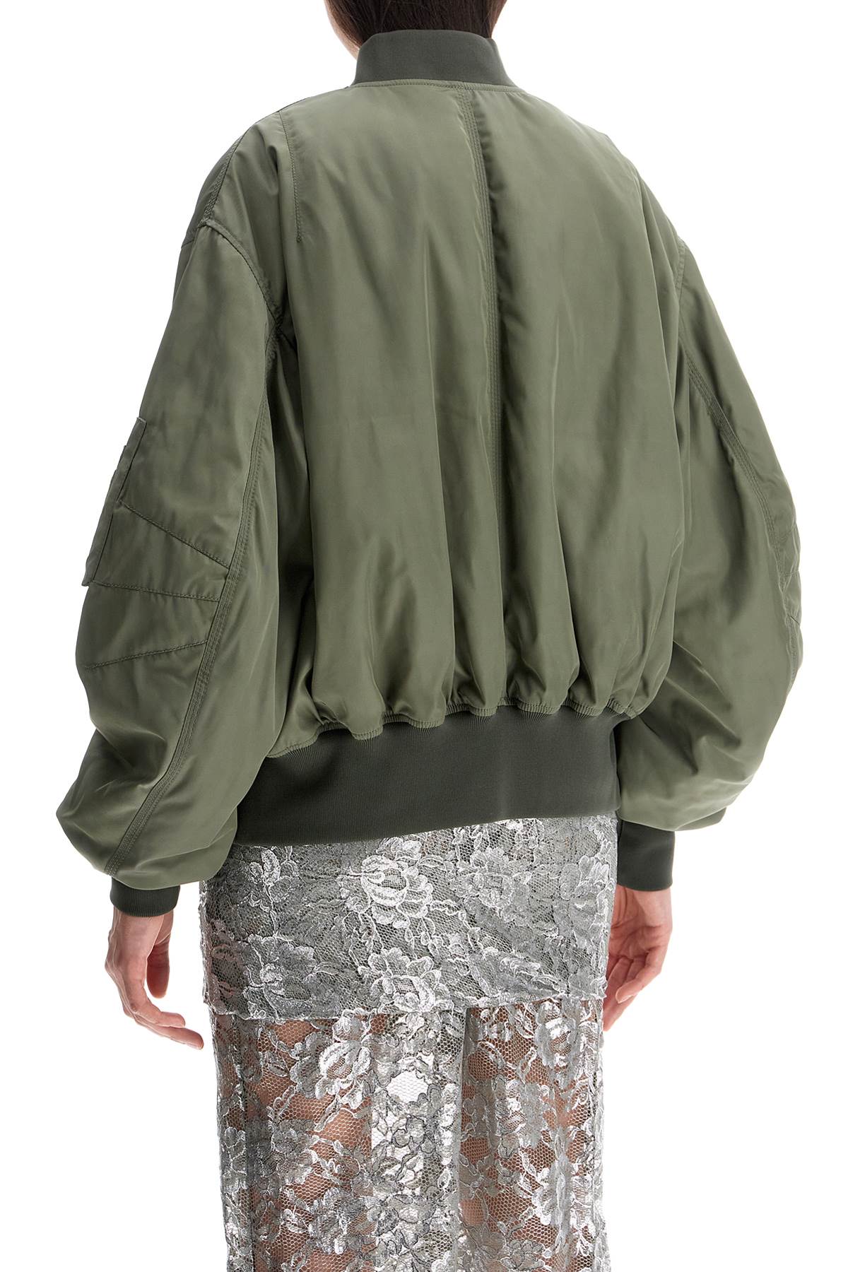 The Attico oversized bomber jacket with puff sleeves military green Jackets The Attico