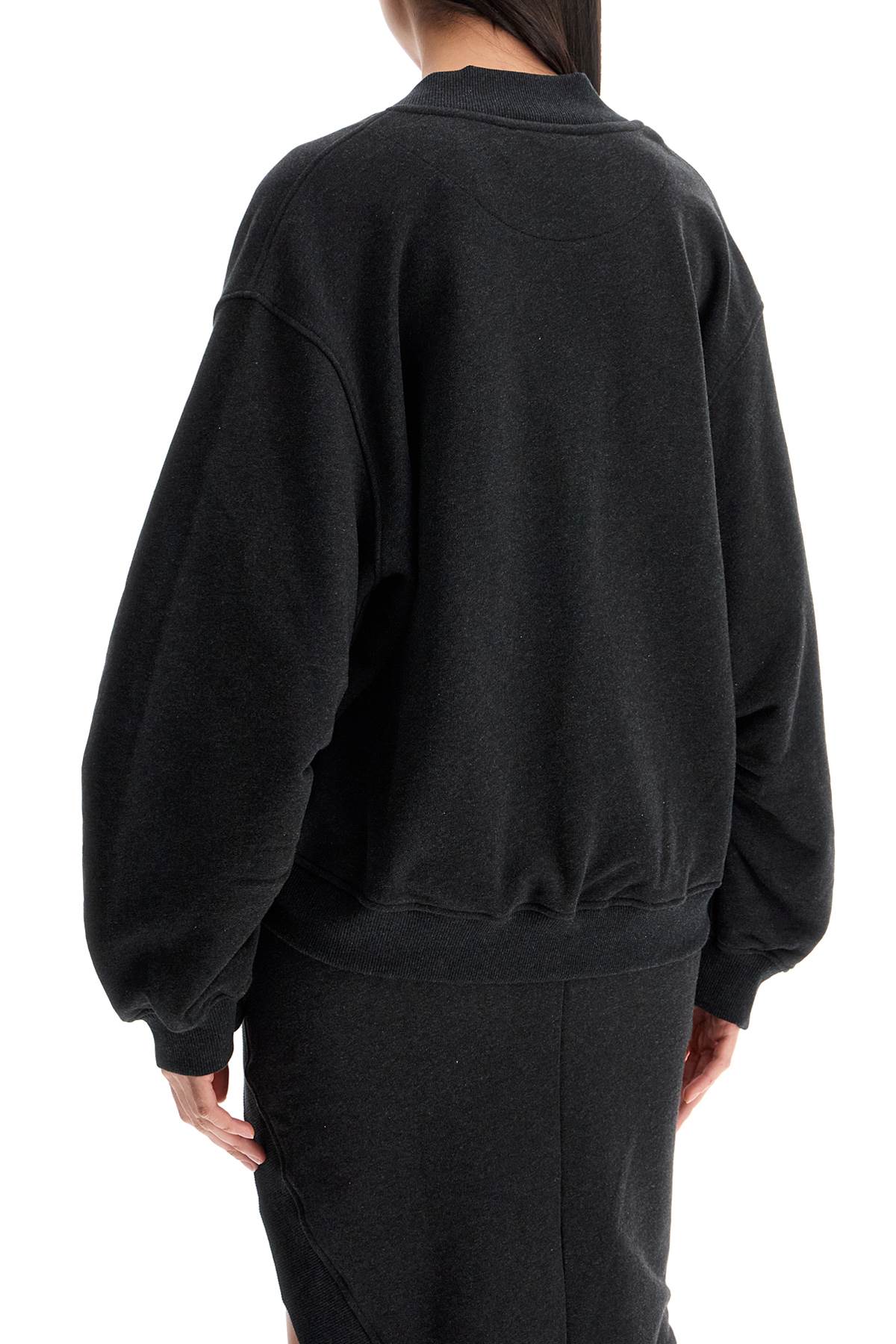 The Attico oversized sweatshirt with deep v-neck in gradient black Topwear The Attico