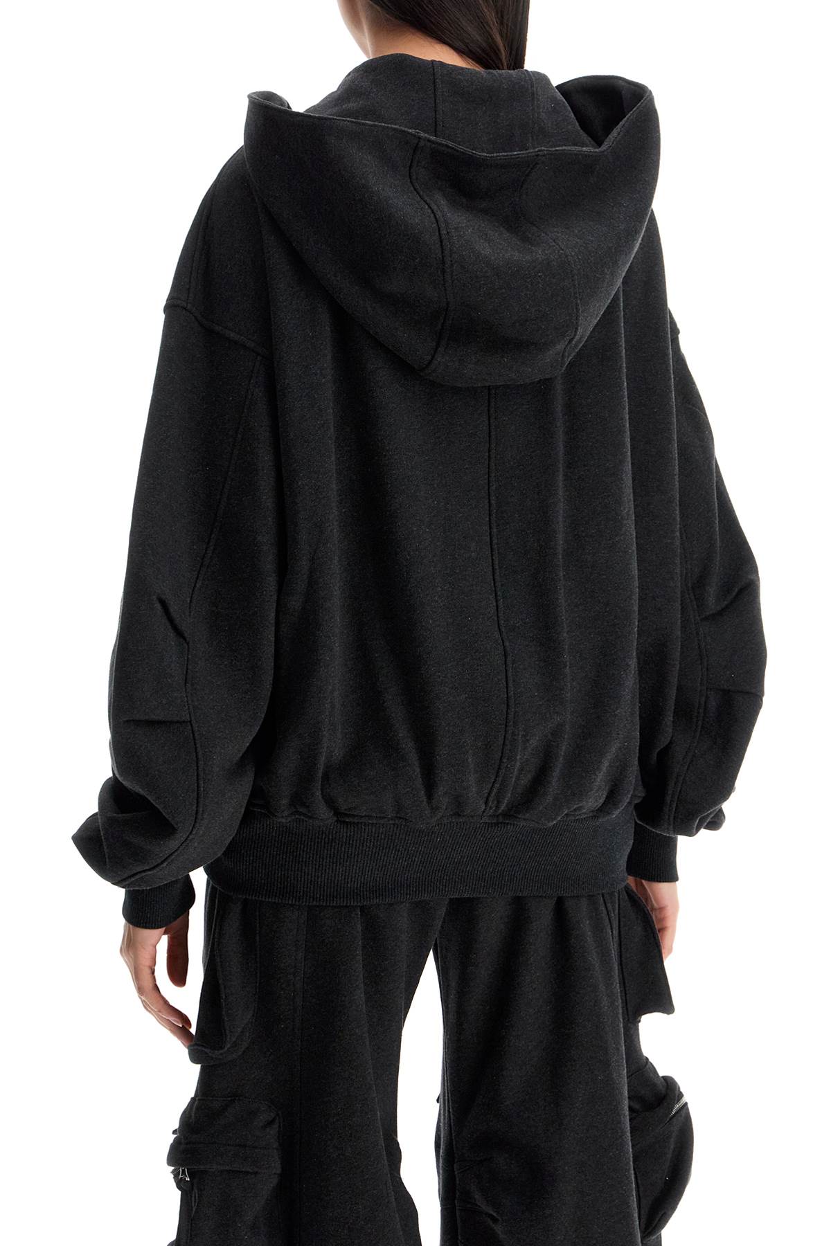 The Attico oversized black gradient zip hoodie Topwear The Attico