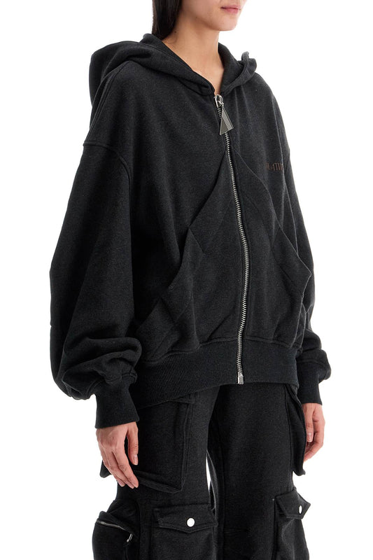 The Attico oversized black gradient zip hoodie Topwear The Attico