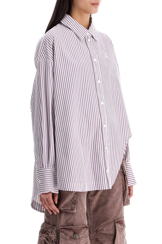 The Attico white and purple striped oversized shirt Topwear The Attico