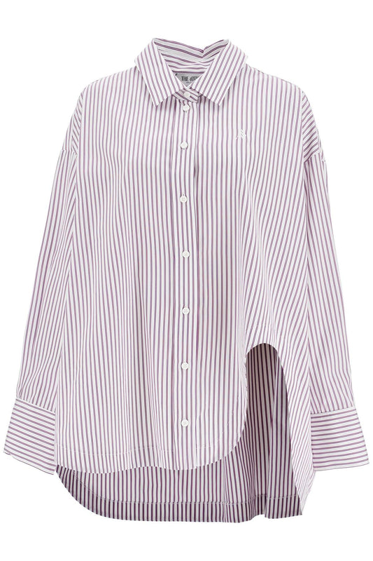 The Attico white and purple striped oversized shirt Topwear The Attico