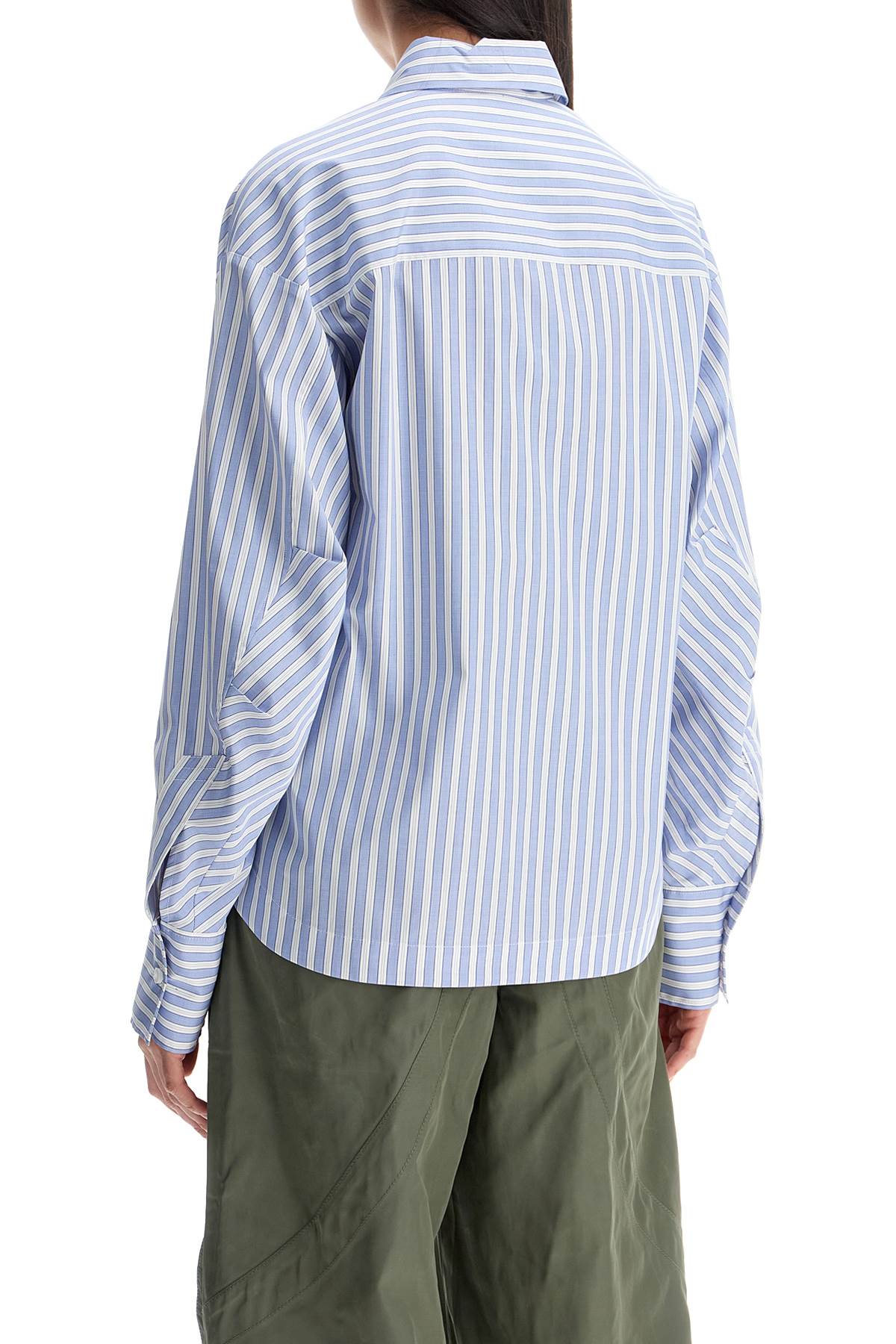 The Attico blue and white striped oversized cotton shirt Topwear The Attico