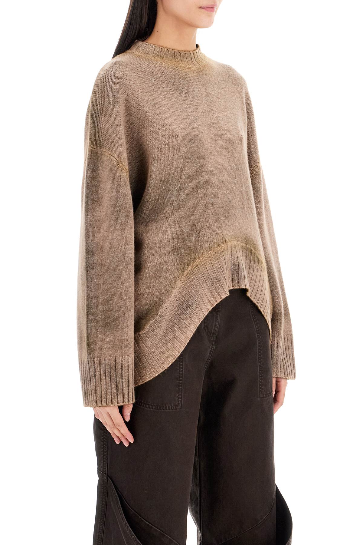 The Attico asymmetric wool and cashmere pullover Knitwear The Attico