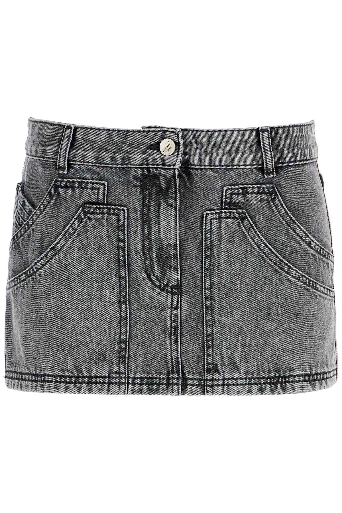 The Attico gray high-waisted slim fit denim mini skirt Skirts The Attico