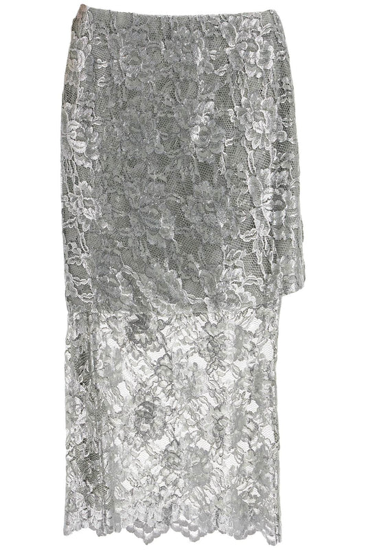 The Attico silver lace midi skirt Skirts The Attico