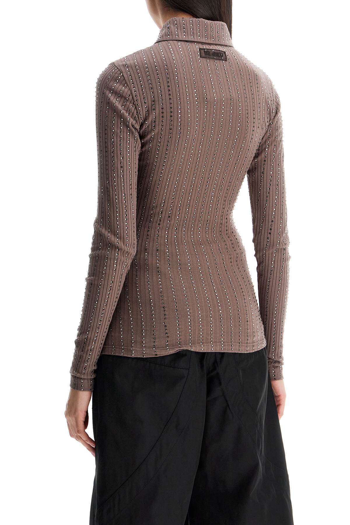 The Attico faded mud long sleeve vertical striped t-shirt Topwear The Attico