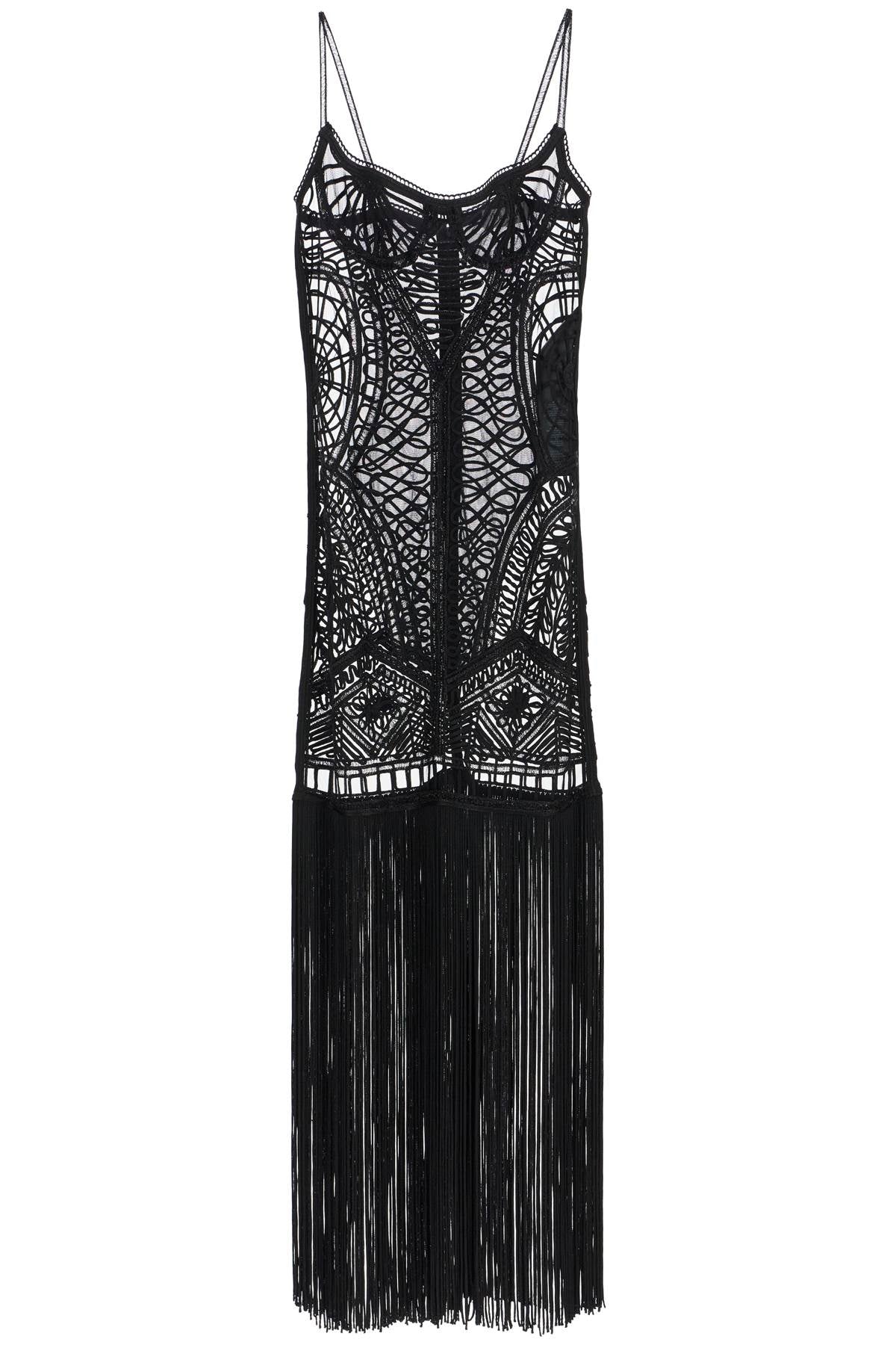 The Attico embroidered tulle midi dress Dresses The Attico