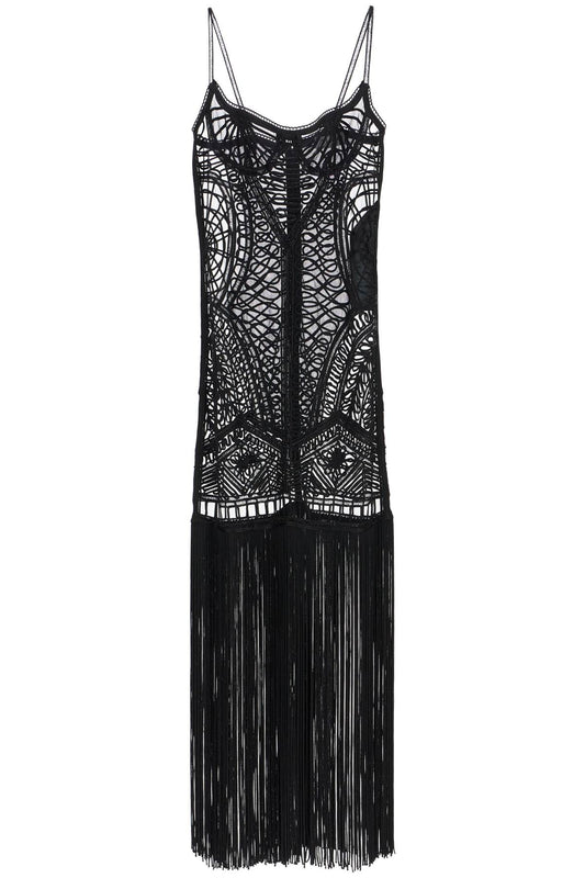 The Attico embroidered tulle midi dress Dresses The Attico