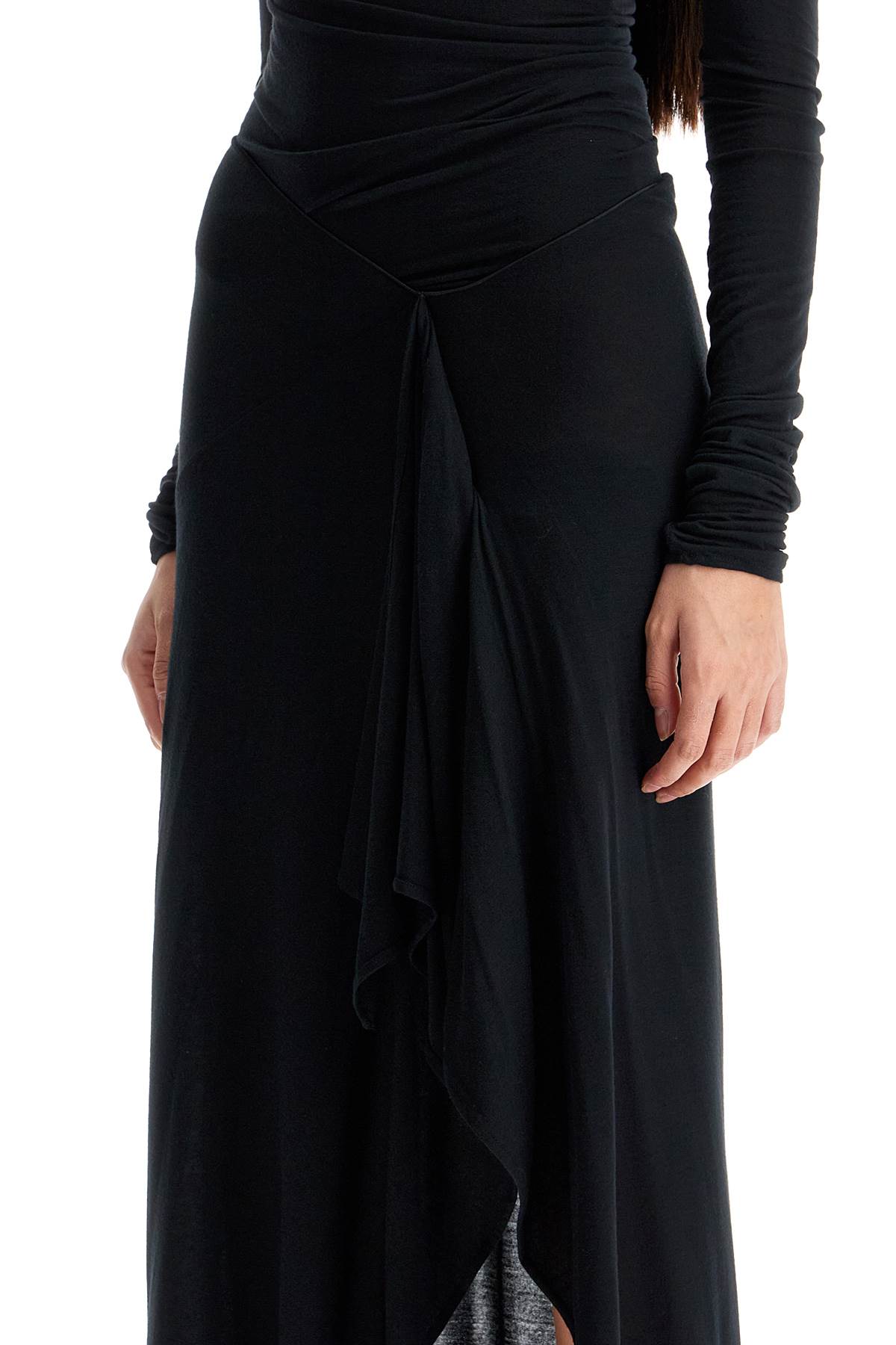 The Attico long draped jersey dress with pleats Dresses The Attico