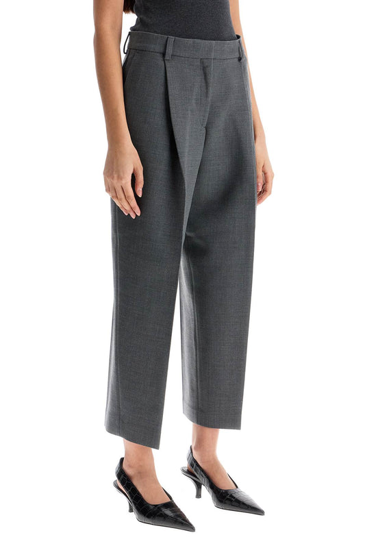 Toteme gray melange recycled fabric pleated trousers Trousers Toteme