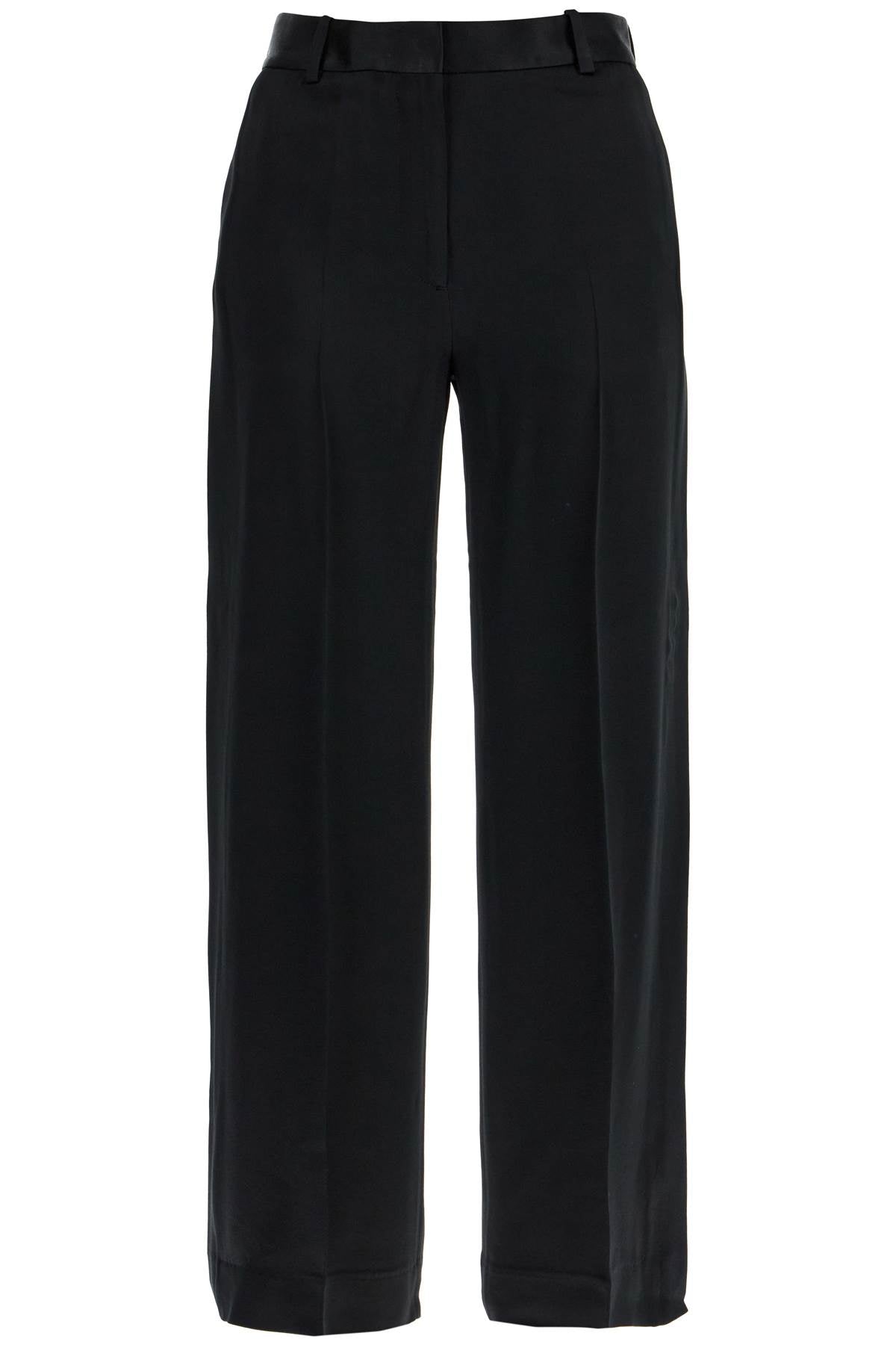 Toteme high-waisted loose black pants with side openings Trousers Toteme