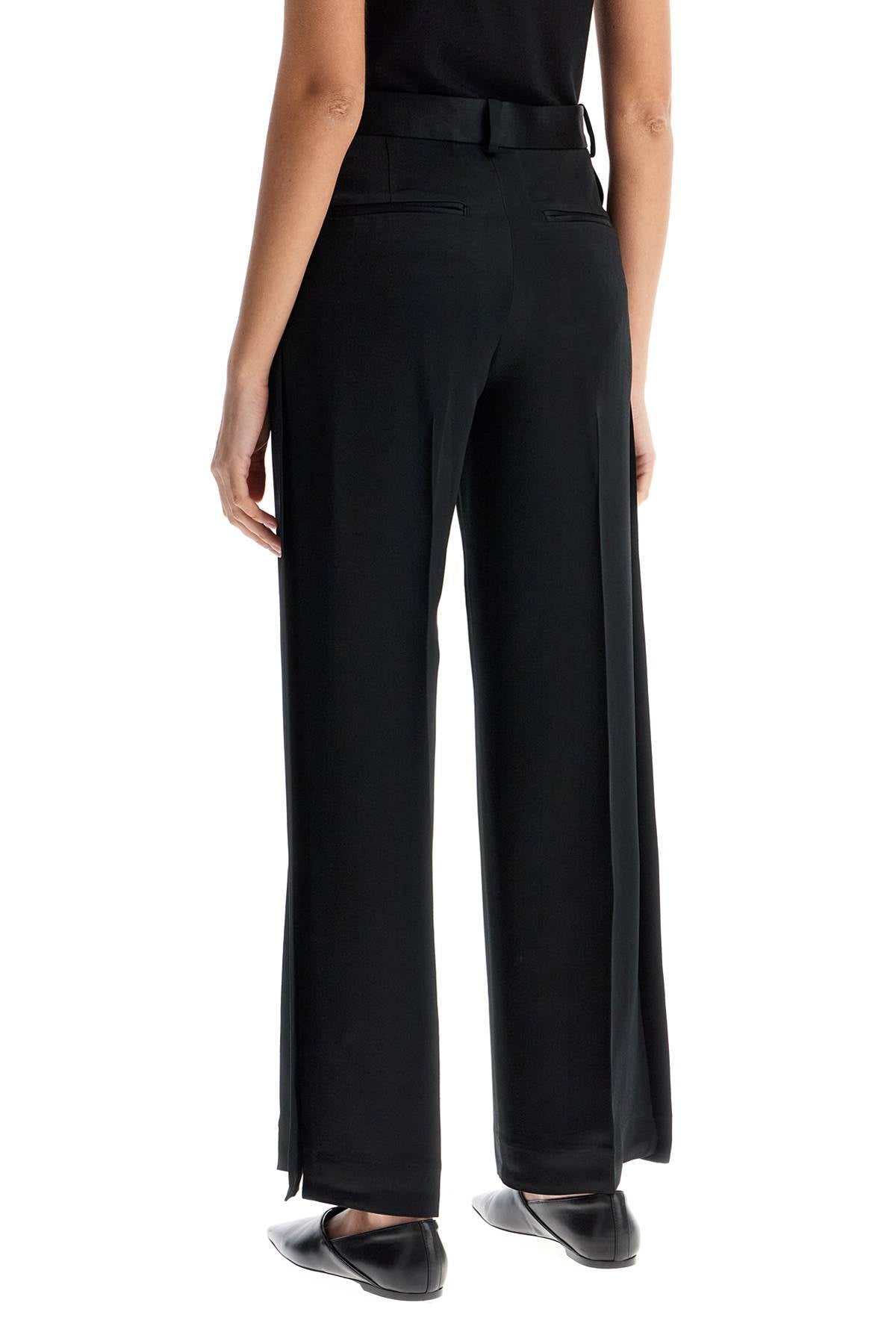 Toteme high-waisted loose black pants with side openings Trousers Toteme