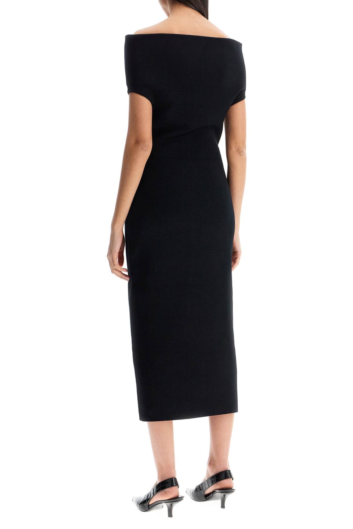 Toteme elegant black long viscose knit dress Dresses Toteme