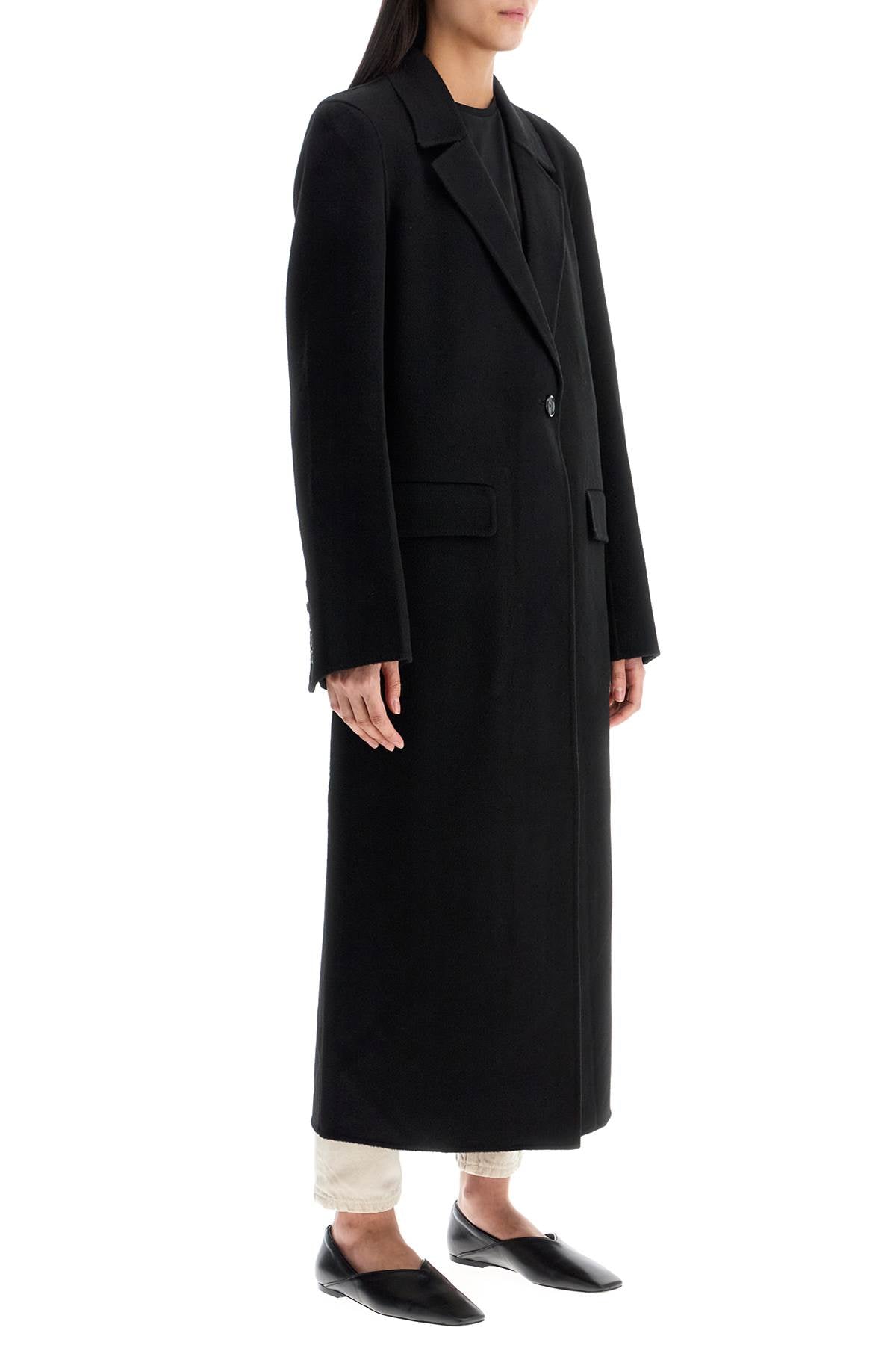 Toteme classic doublé long black wool coat Jackets Toteme