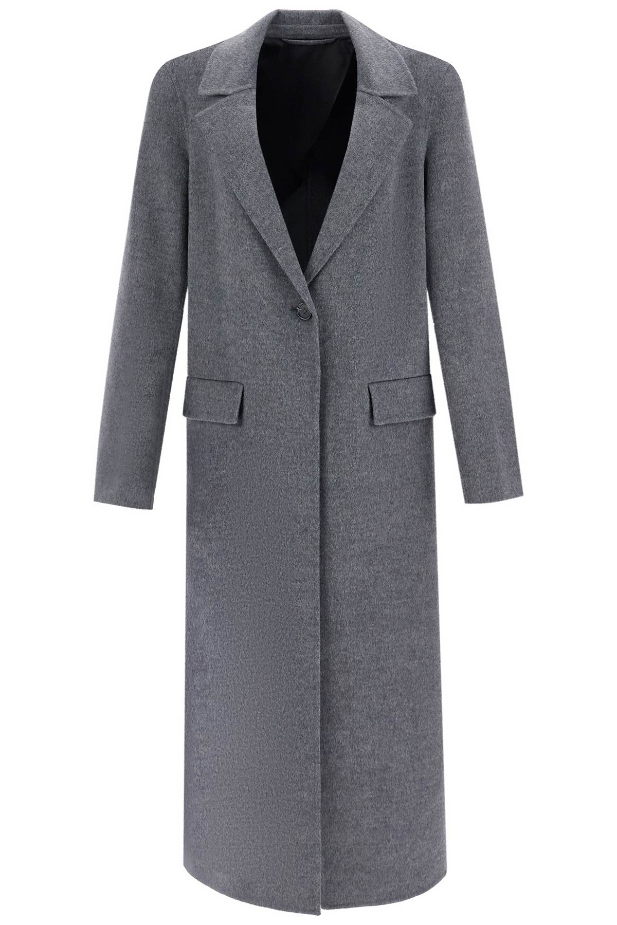 Toteme long oversized coat in melange grey wool Jackets Toteme