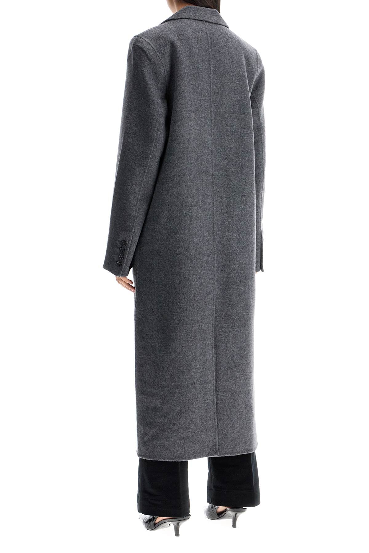 Toteme long oversized coat in melange grey wool Jackets Toteme