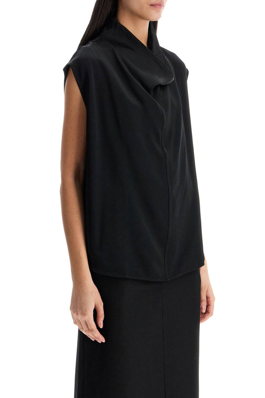 Toteme sleeveless black funnel neck top Topwear Toteme