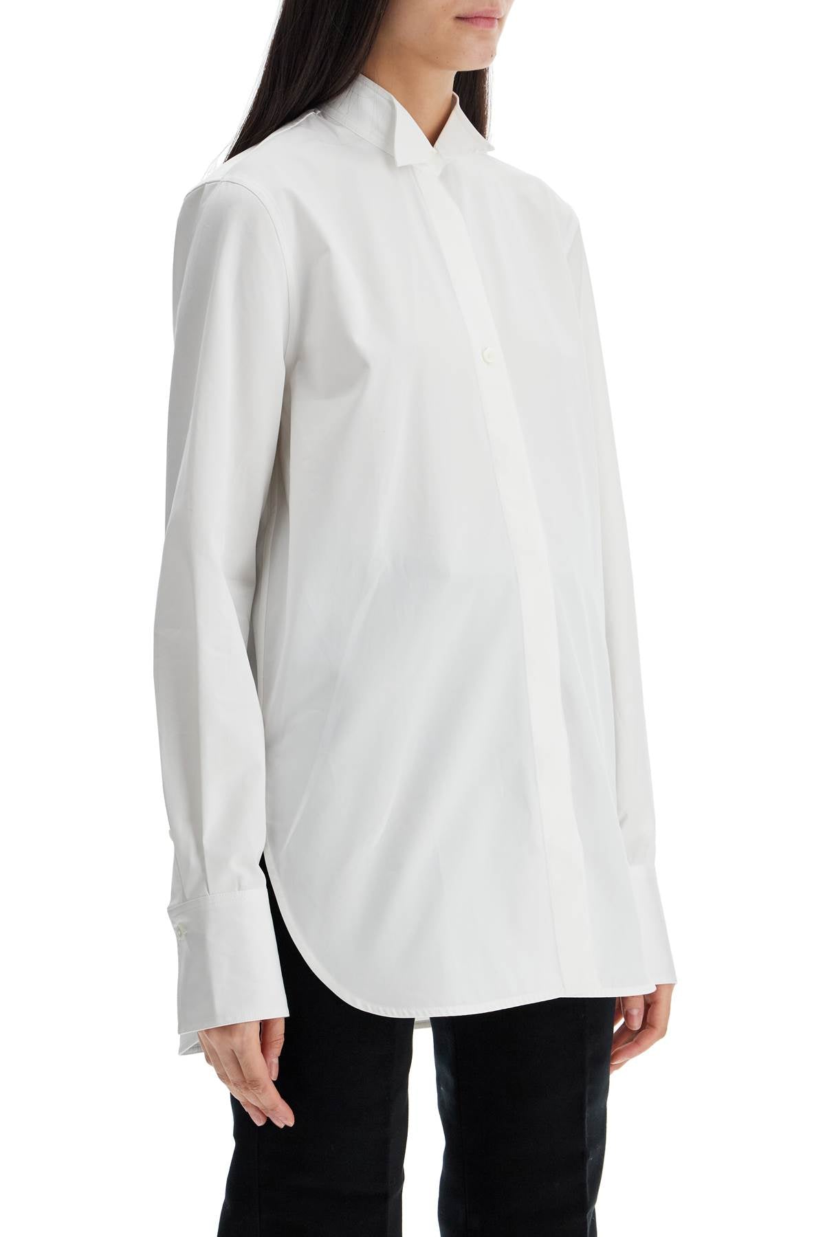 Toteme white asymmetrical organic cotton tuxedo shirt Topwear Toteme