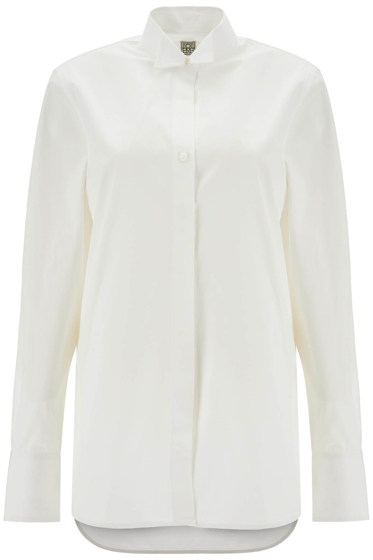 Toteme white asymmetrical organic cotton tuxedo shirt Topwear Toteme