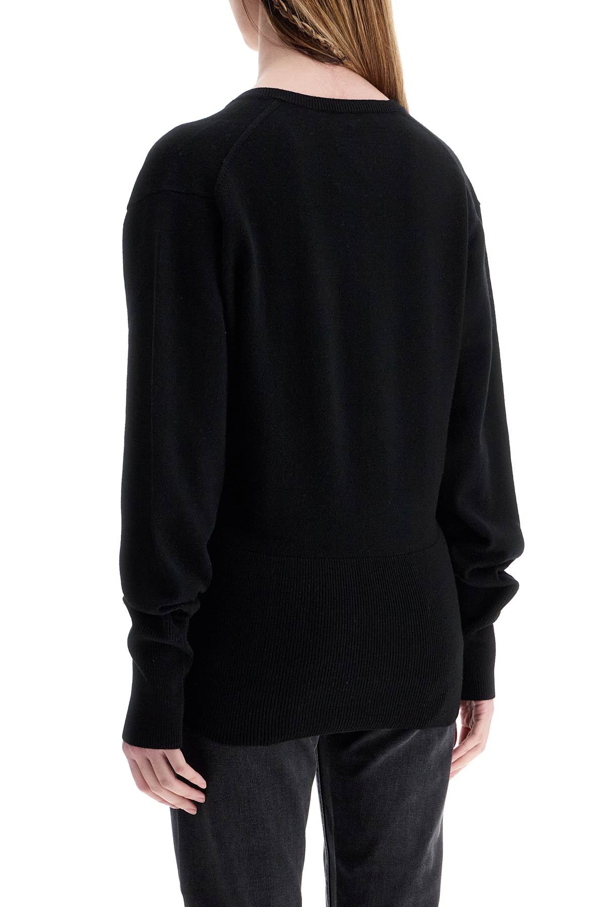 Toteme rws wool black sweater with deep v-neck Knitwear Toteme