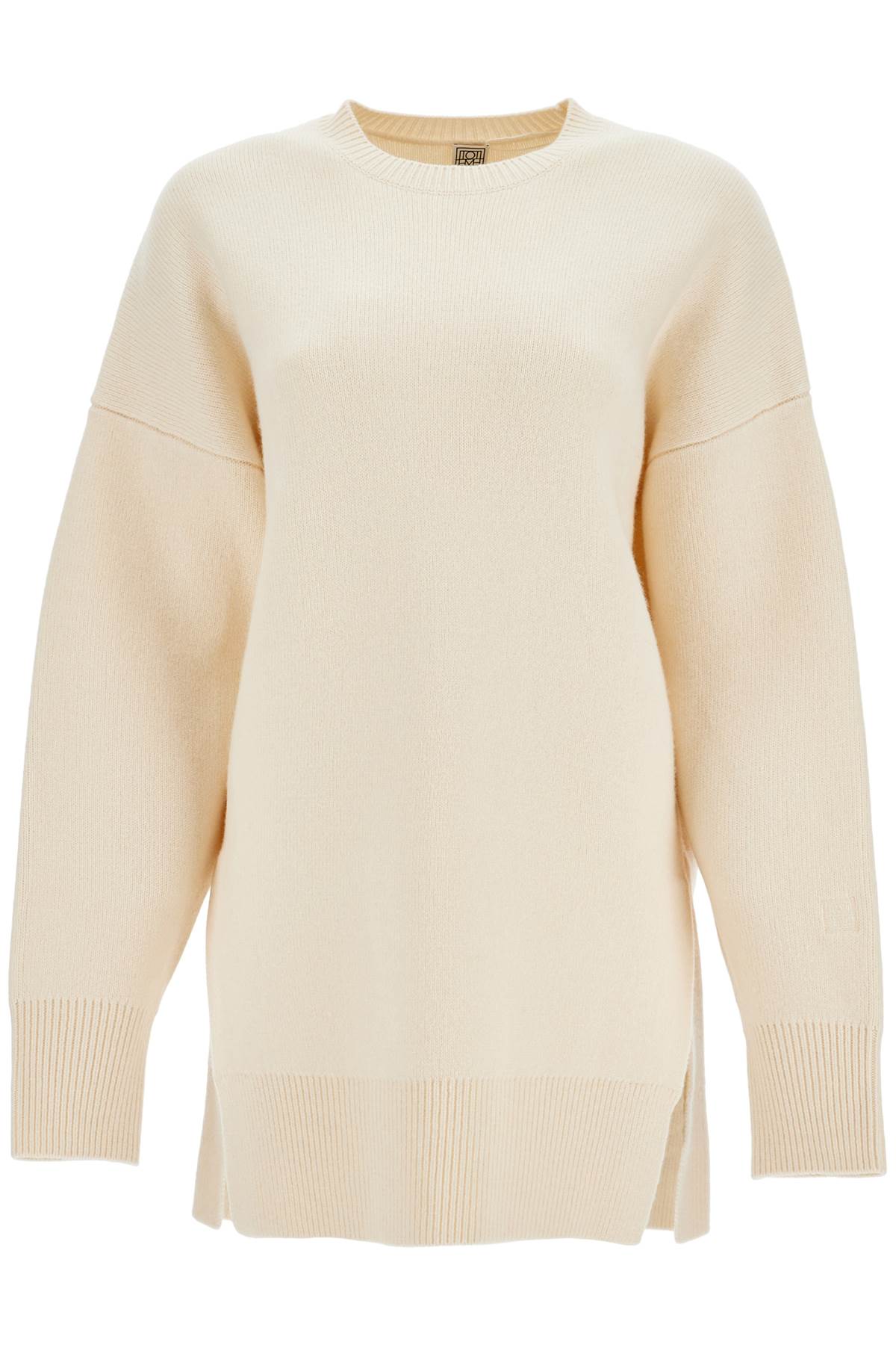 Toteme white fine knit wool and cashmere sweater Knitwear Toteme