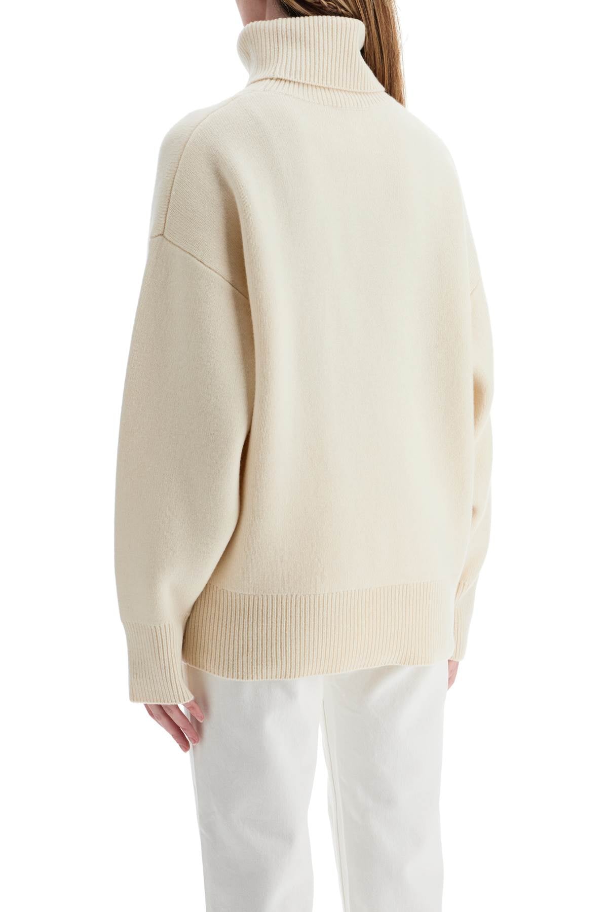 Toteme white snow wool and cashmere turtleneck for women Knitwear Toteme