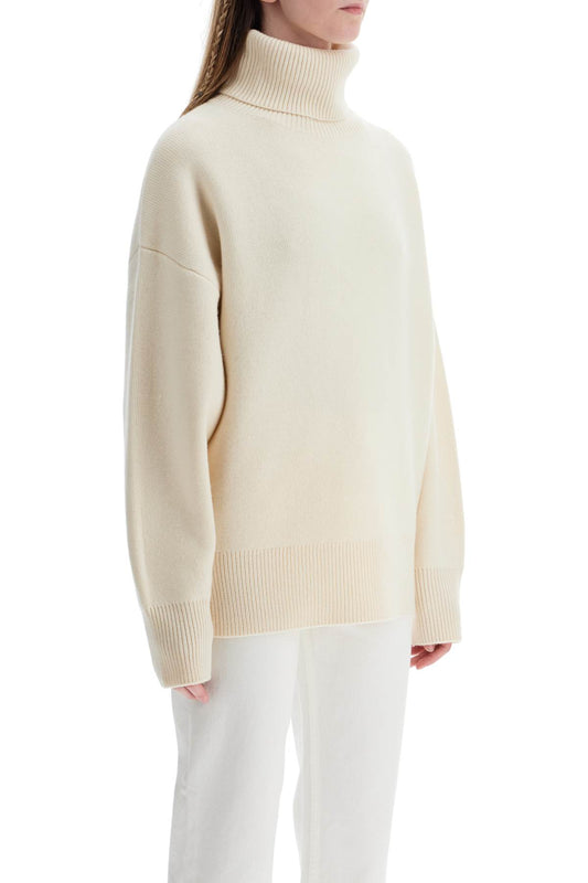 Toteme white snow wool and cashmere turtleneck for women Knitwear Toteme