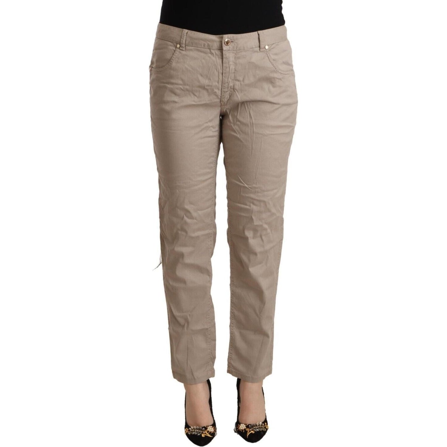 Acht Beige Mid Waist Tapered Pants Acht