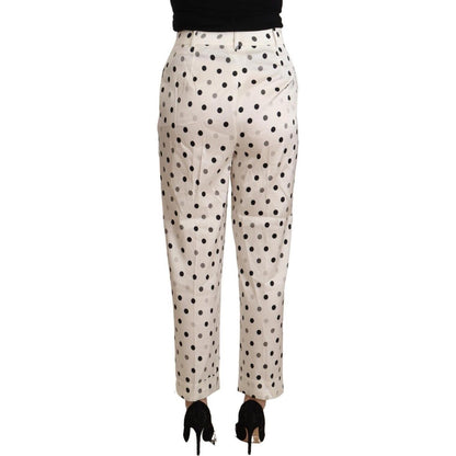 Ermanno Scervino Chic High Waist Polka Dotted Tapered Pants Ermanno Scervino