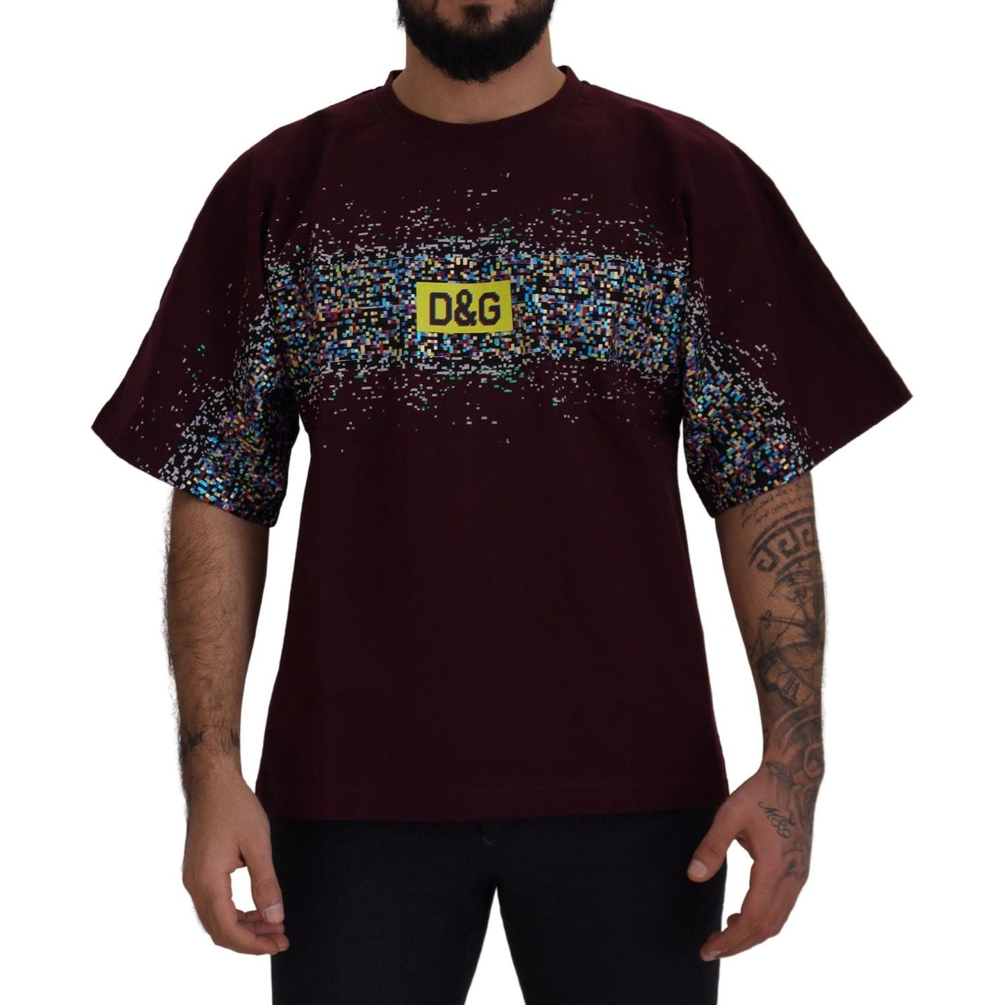 Dolce & Gabbana Bordeaux Crewneck Cotton Tee Dolce & Gabbana