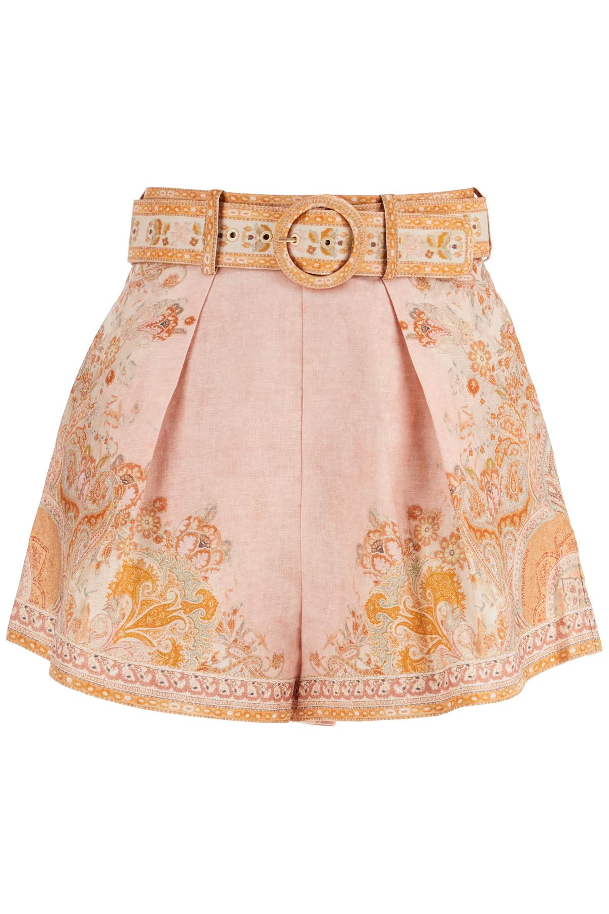 Zimmermann high-waisted floral cream linen shorts Short trousers Zimmermann