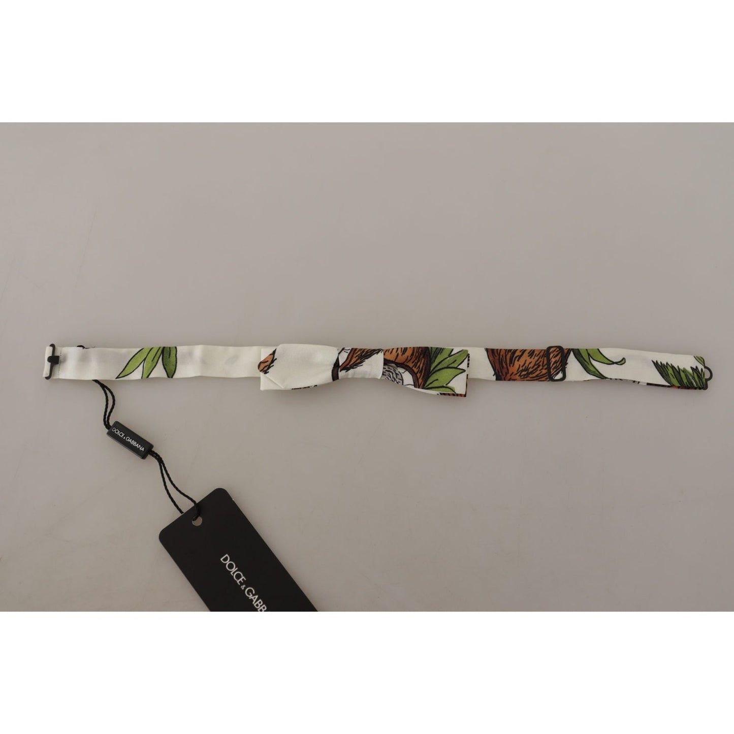 Dolce & Gabbana Elegant White Silk Patterned Bow Tie Dolce & Gabbana